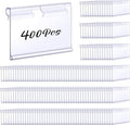 Tatuo 400 Pcs Reusable Plastic Wire Shelf Label Holders, Price Card Sign by Tatuo