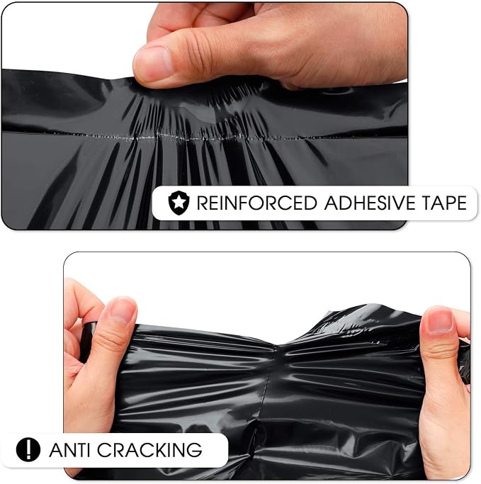 Metronic Poly Mailers 14.5x19 200Pcs Black, Large Shipping Bags - Image 3