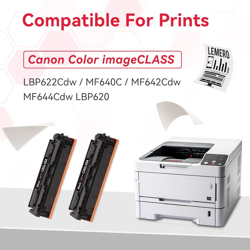 054 Black Toner Cartridge Compatible for Canon 054 054H CRG-054 Black Toner for Canon Color imageCLASS MF642Cdw MF644Cdw LBP622Cdw MF641Cdw Laser Printers (054 Black Toner, 2-Pack)