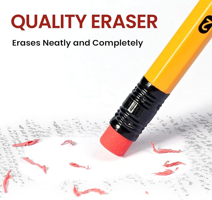 Taja 300 Pack #2 HB Pencils, Bulk Pre-Sharpened Wood-Cased Pencils - Image 2