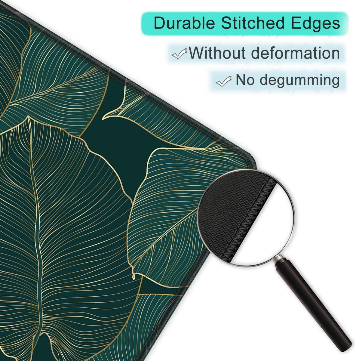 ITNRSIIET Mouse Pad with Stitched Edge Premium Textured Smooth Precise Operation Waterproof Washable Non-Slip Rubber Base Desktop Protection Mat, 10.2×8.3×0.12 inches, Palm Texture
