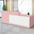 Reception Desk with Counter Modern Checkout Counter with Lockable Drawer Keyboard Tray Receptionist Desk for Office Salon Reception Table T Right 47inch/120cm