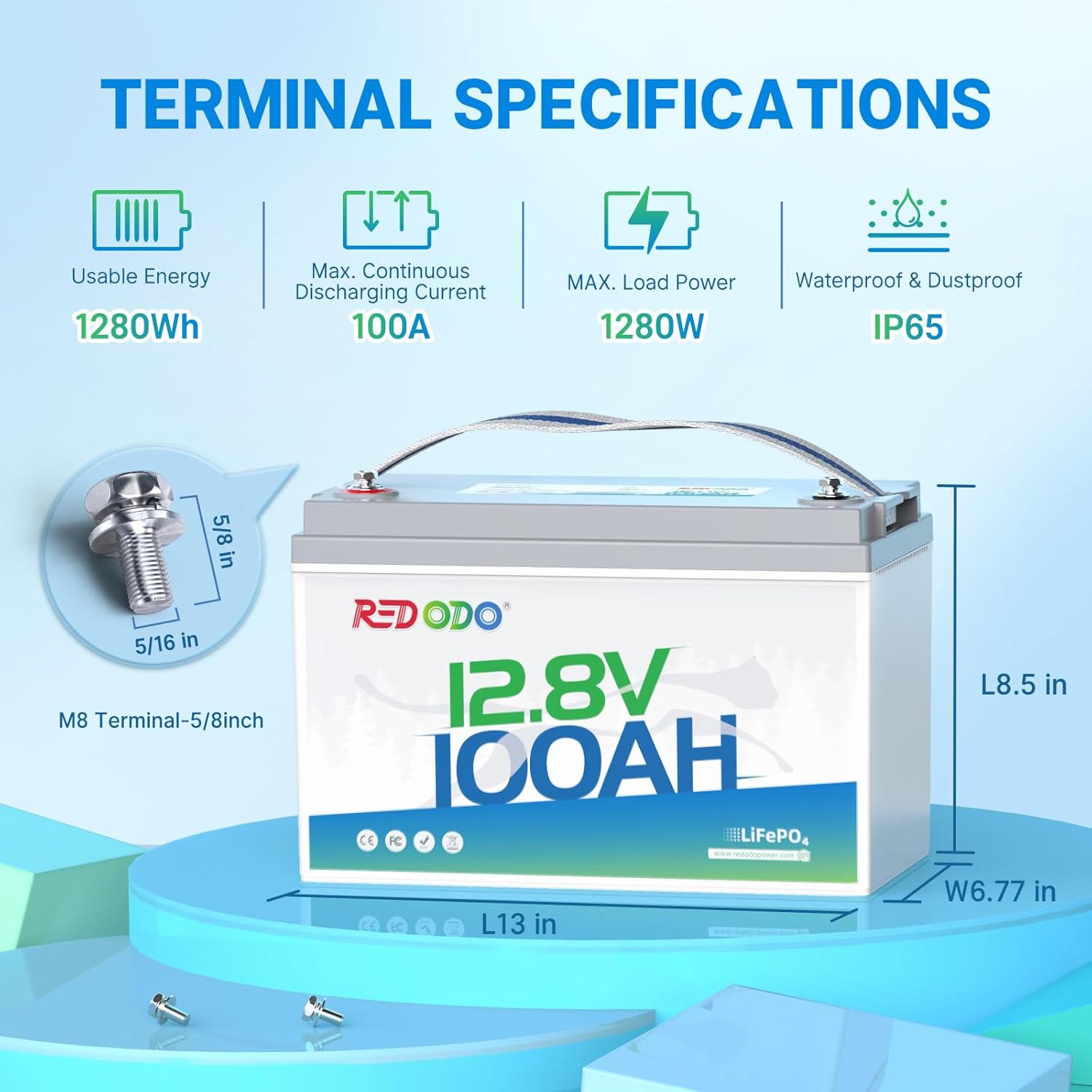 Redodo 2 Pack 12V 100Ah Lithium LiFePO4 Battery, Group 31 Battery Built in 100A BMS, Up to 15000 Cycles, 10 Years Lifetime, Perfect for RV, Off Grid, Solar, Marine, Trolling Motor