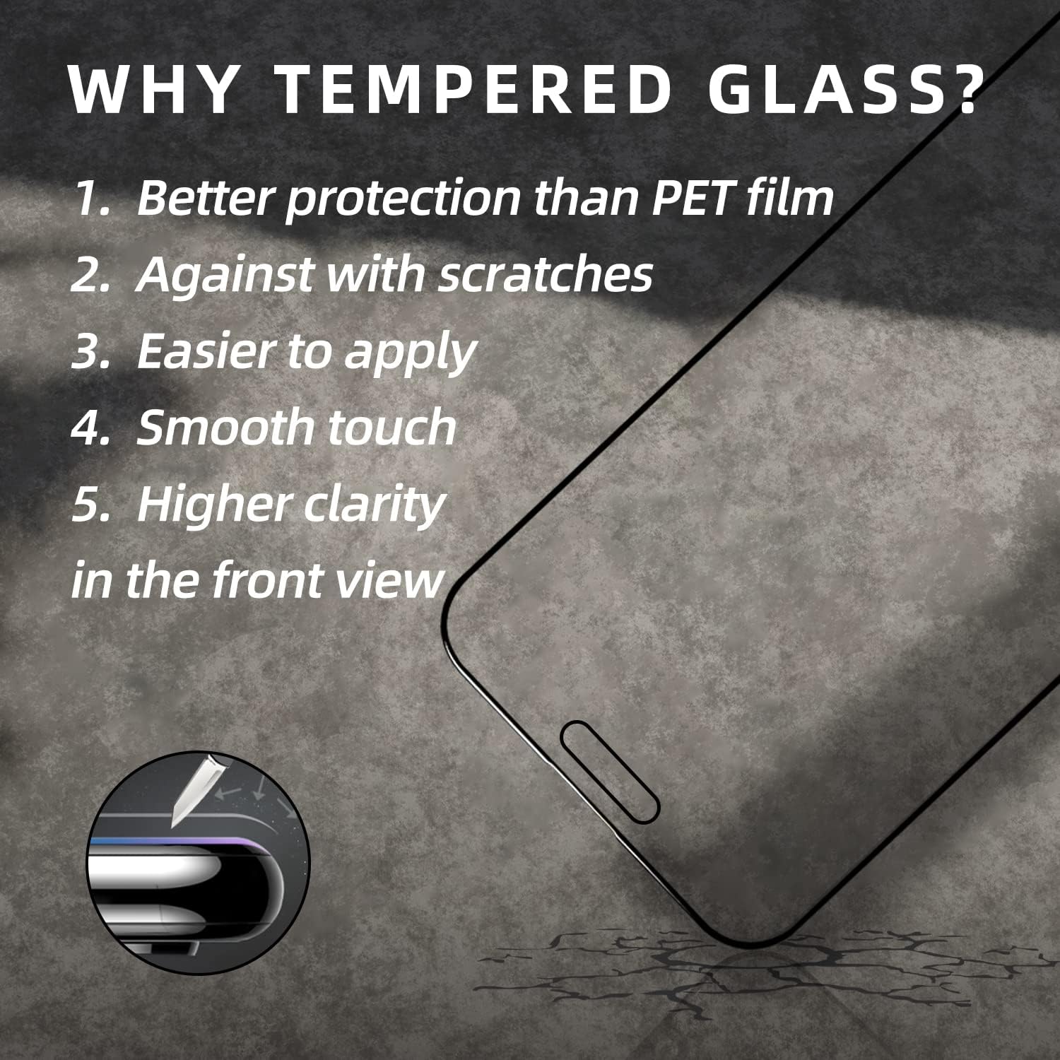 EGKimBa Privacy Screen Protector Compatible with iPhone 15 Plus, 6.7 inch Gradient Colorful Electroplated Anti-Spy Anti-Blue Light Tempered Glass