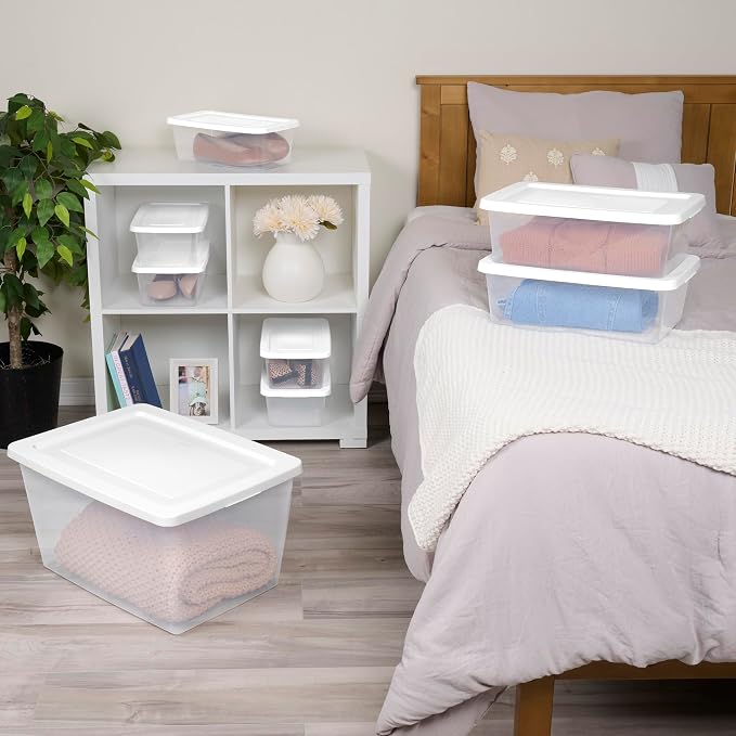 Sterilite 24-Pack Clear Storage Box, Stackable Container Bins - Image 6