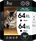 64XL Black Ink Cartridges Black Compatible for HP 64 XL High Yield Replacement for HP Printers 7858 7855 7120 7155 7158 7164 6255 6252 6232 Envy Inspire 7955e Tango X Printers