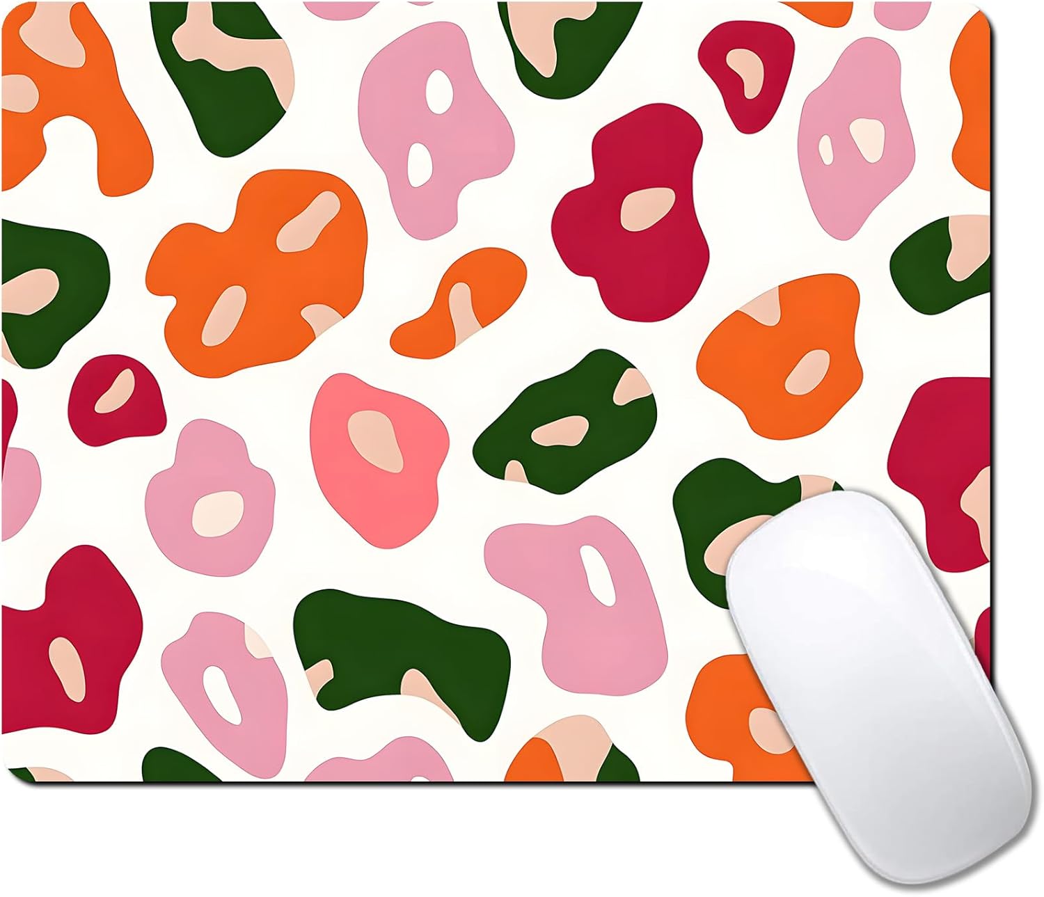 Colorful Abstract Leopard Custom Mouse Pad with Non-Slip Rubber, Small Square Design for Wireless Laptop & Computer Mouse Pads for Desk, 9.5 x 7.9 inch Smooth Surface for Gaming & Office