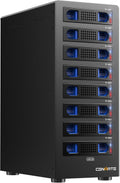 8 Bay Hard Drive RAID Enclosure with Cooling Fan for 2.5/3.5" SATA HDD/SSD with USB A/C 3.0＋eSATA Cable, 3.5 Hard Drive Enclosure Supports 160TB Capacity, 8 RAID Modes, DAS(NO NAS)