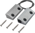 Magnetic Reed Switch Wired Surface Mount Normally Closed NC Contact Sensor Alarm Magnetic Door Switch with 2 Wires, Zinc Alloy Sliver, MC-56
