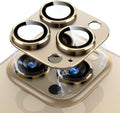 Uyiton for iPhone 14 Pro/iPhone 14 Pro Max Camera Lens Protector, [Drop Protection] 9H Tempered Glass Camera Cover screen Metal Ring Case Friendly Scratch Resistant Easy to Install Gold