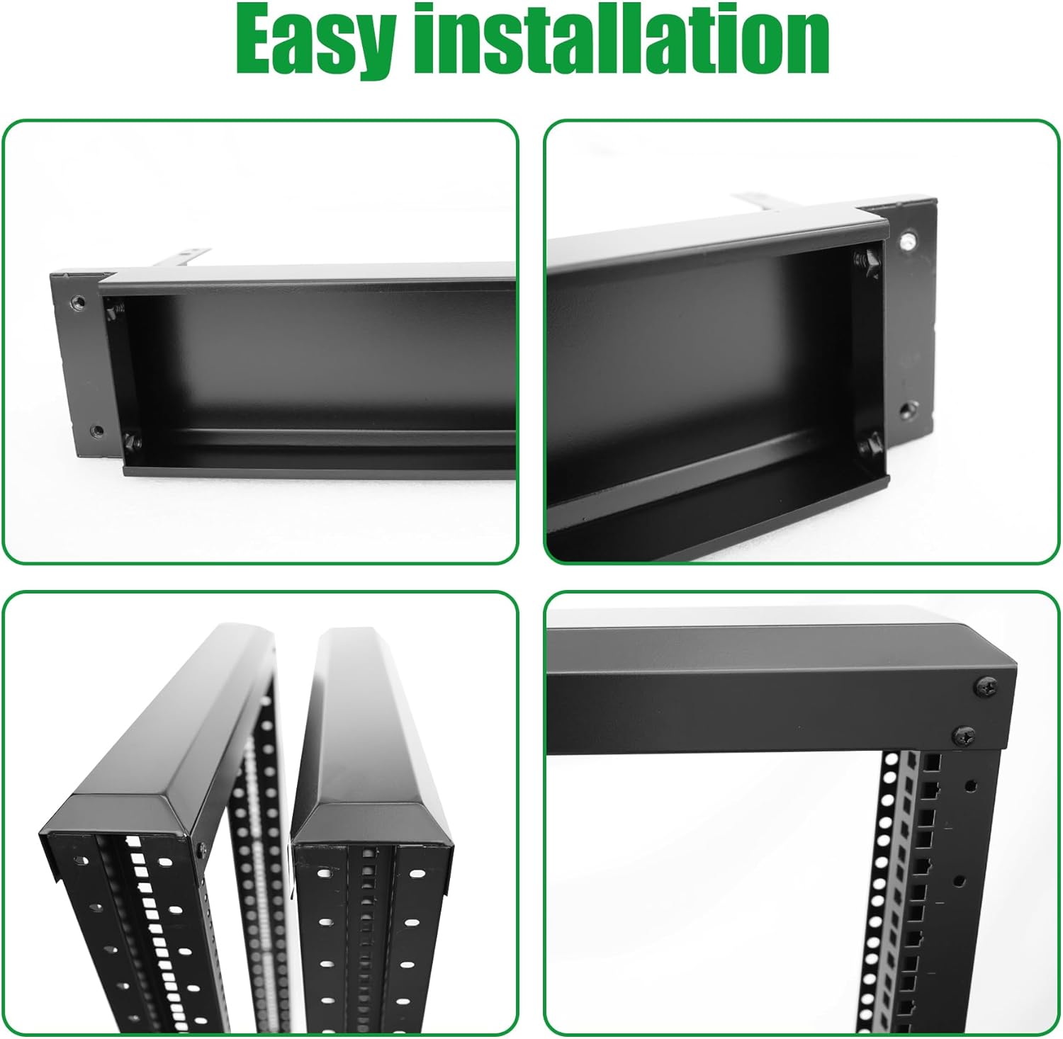 42U Server Rack/4-Post 19in Network Rack/Open Frame Rack with Wheels, Heavy-Duty Frame Cabinet/Adjustable Depth 15.75-13.75in GLOBALRACK，(4POST-600-42U)
