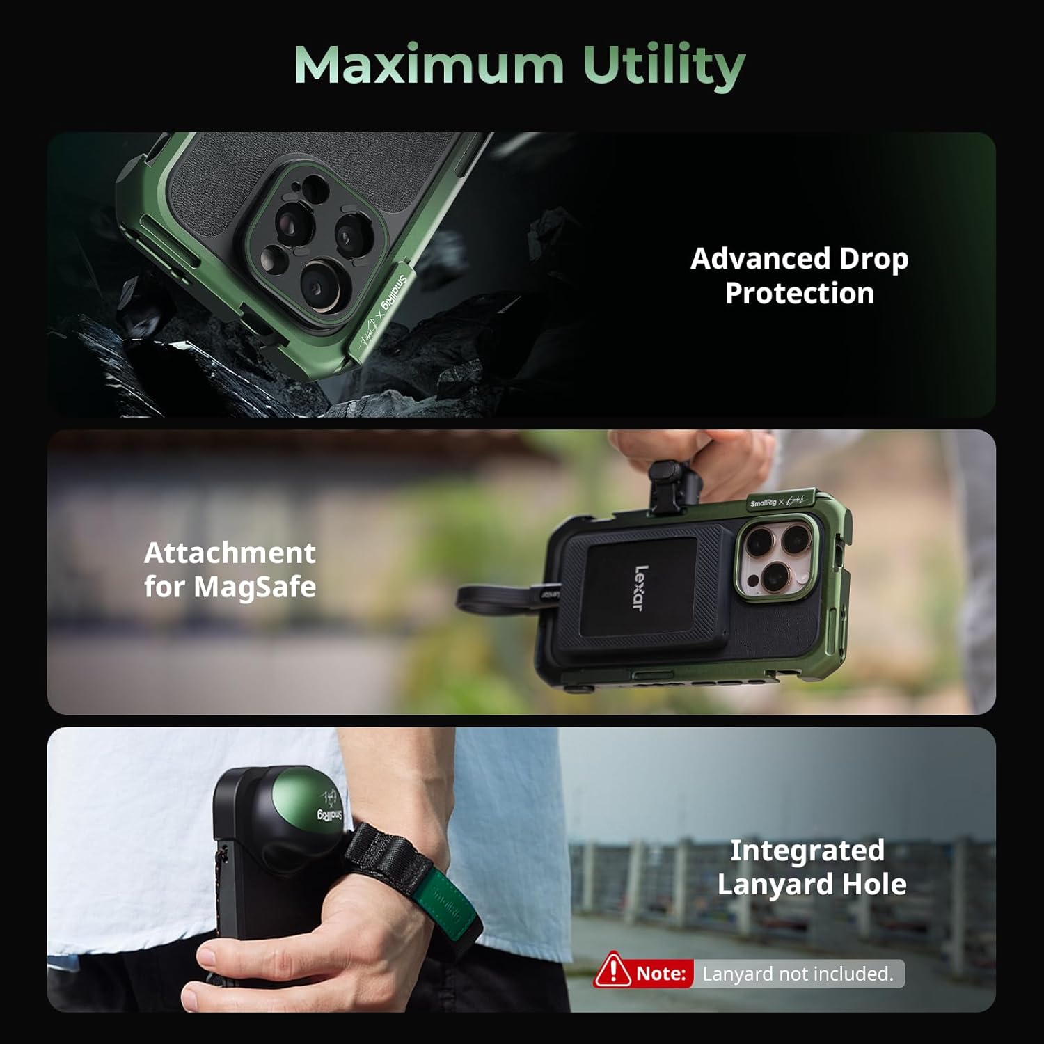 SmallRig x Brandon Li Mobile Video Kit Only for iPhone 16 Pro, Phone Cage with Lightweight Phone Case Kit, Rotatable Wireless QR Handles, 67MM Magnetic VND Filter Kit, Support for MagSafe - 5002