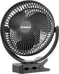 Portable Clip on Fan 10000mAh Battery Powered, USB Type C, Supports 720° Adjustment, 4 speed, 8inch Personal Fan for Table, Bedroom, Desk, Camping, Stroller, Golf Cart