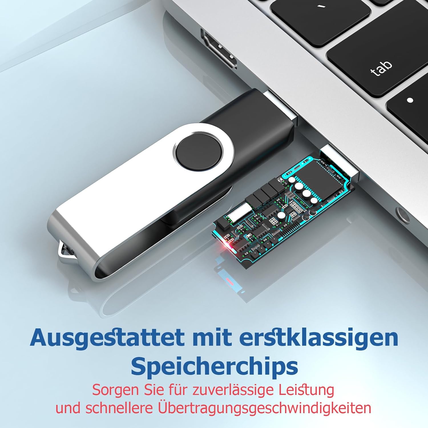 Flash Drives 64GB 10 Pack, Wooolken USB 2.0 Thumb Drives with Keychains Memory Stick USB Drive Pendrive for PC Laptop Computer (Mixcolors)