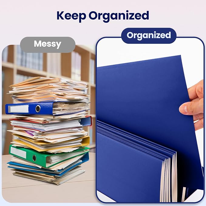 BIBRADAA® 50 Packs Blue Two Pocket Folders Surface - Image 3