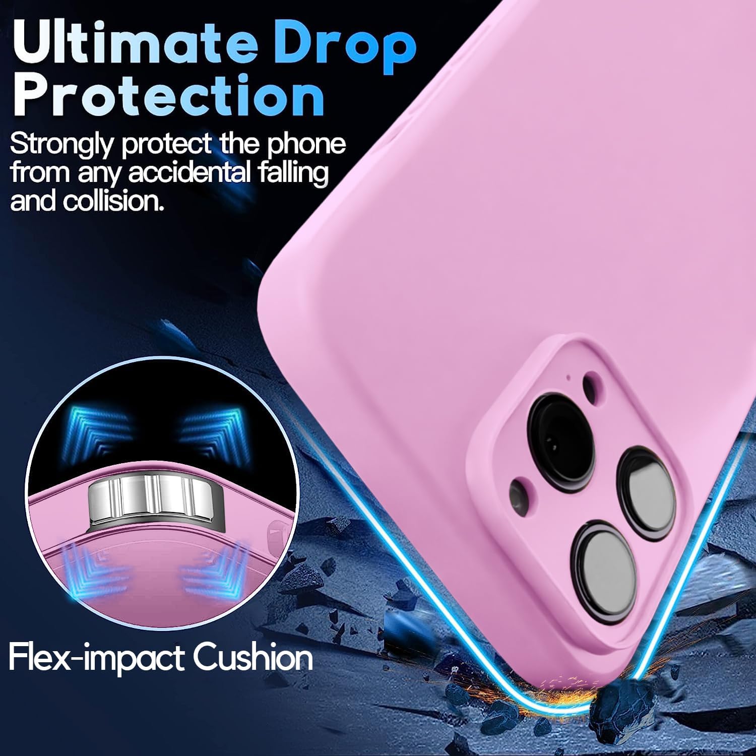 Blaspins Crossbody Lanyard Strap Case for iPhone 14, Neck Cross Body, Adjustable Holder Removable, Drop Protection Shockproof, Hands-Free Silicone Case Cover 6.1 inch, 150 cm Strap, iPhone 14 - Pink