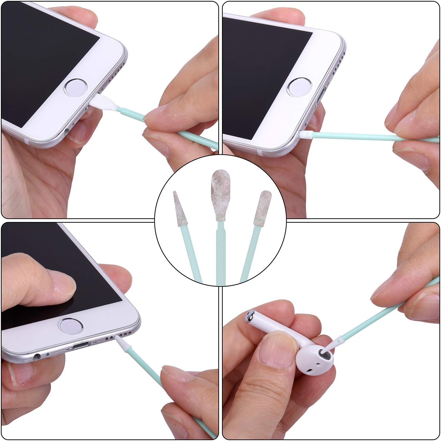 45 Pcs Cell Phone Cleaning Kit, Wisdompro USB Charging Port Cleaner and Headphone Jack Brush Tool Set Compatible with iPhone, iPad, Airpod, Laptop and Other Electronics
