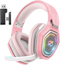 2.4GHz Gaming Headset Wireless with Flip Mic for Ps5, Ps4, PC, Gaming Headphones with USB-A & USB-C Transmitter, 40Hr Battery Bluetooth Headset for Laptop, Mobile, Mac