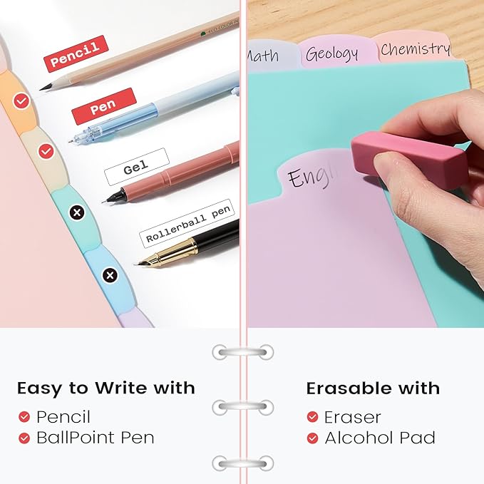 Sooez 6-Tab 3 Ring Binder dividers - Image 5