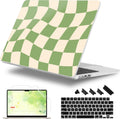 Case for MacBook Air 15 Inch 2025 2024 2023 Release M4 A3241 M3 A3114 M2 A2941, Hard Shell with Screen Protector & Keyboard Cover, Compatible with Touch ID, Green Checkered
