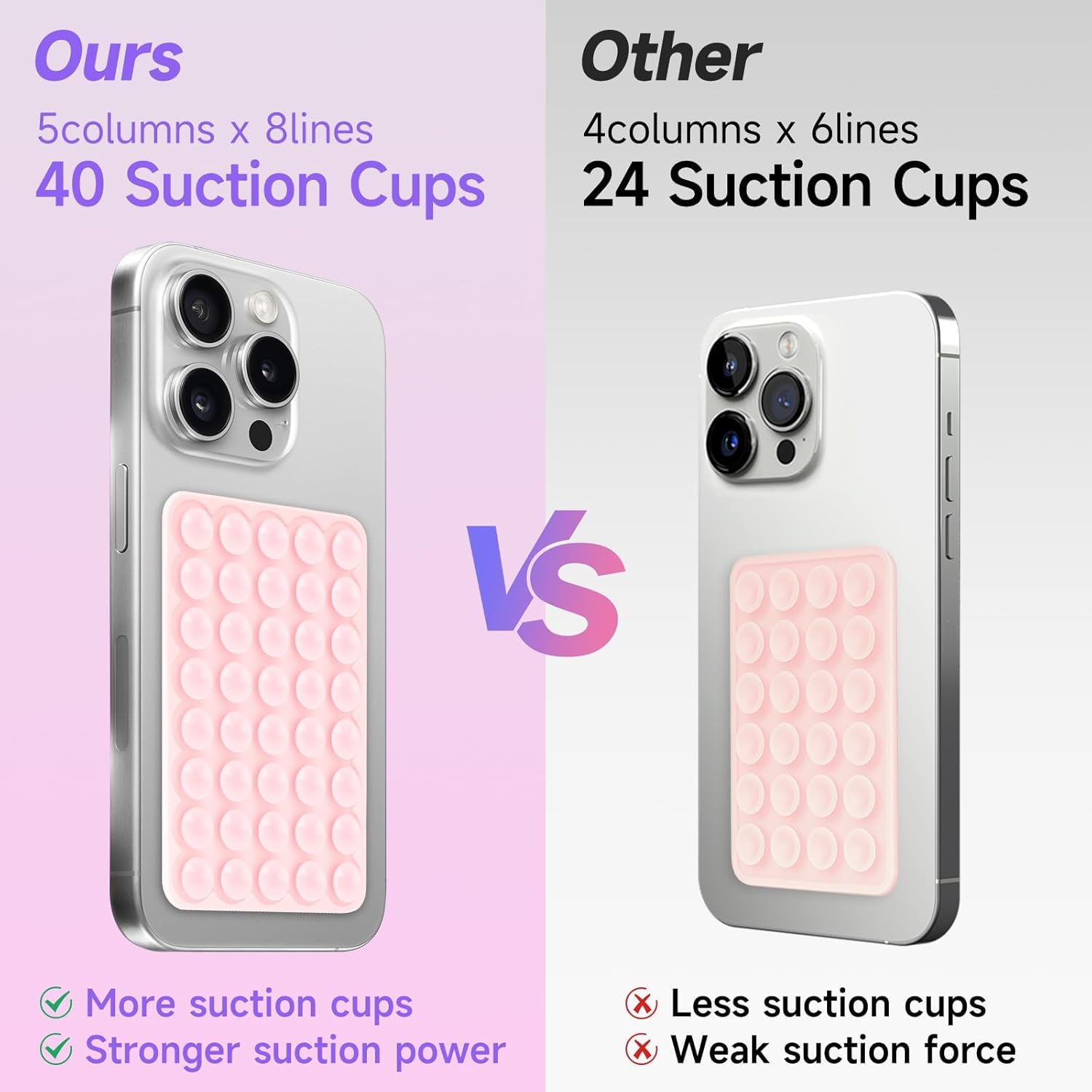 Silicone Suction Phone Case Mount, Non Slip Suction Cup Phone Mount, Phone Accessories Holder for Selfies and Videos, Silicon Adhesive Phone Stand Sticky for Cell Phone Sky Blue
