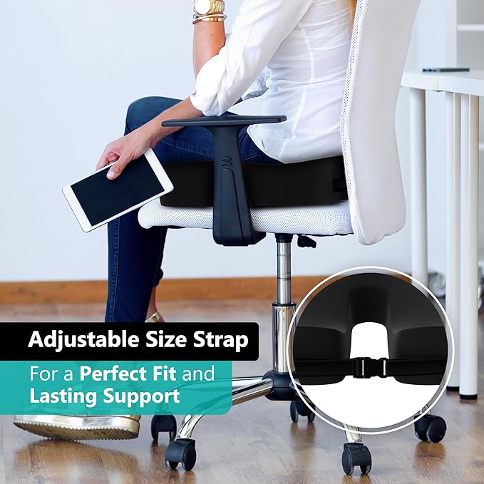 Seat Cushion - High-Density Charcoal Memory Foam Office Chair Cushion - Image 6