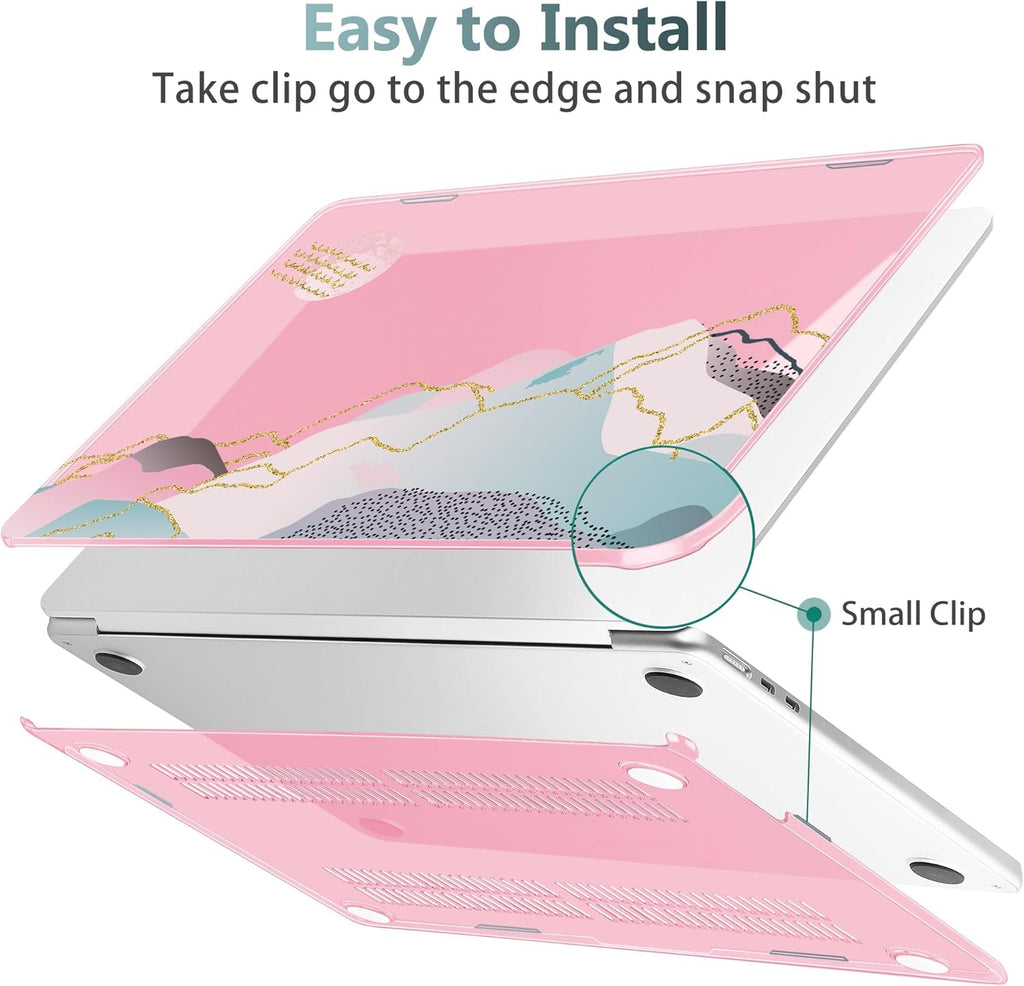 May Chen for MacBook Air 13.6 inch Case A3240 M4 A3113 M3 A2681 M2 with Retina Dispaly, 2025 2024 2023 2022 Release, Plastic Hard Shell Case with Screen Protector & Keyboard Cover, Flower Marble