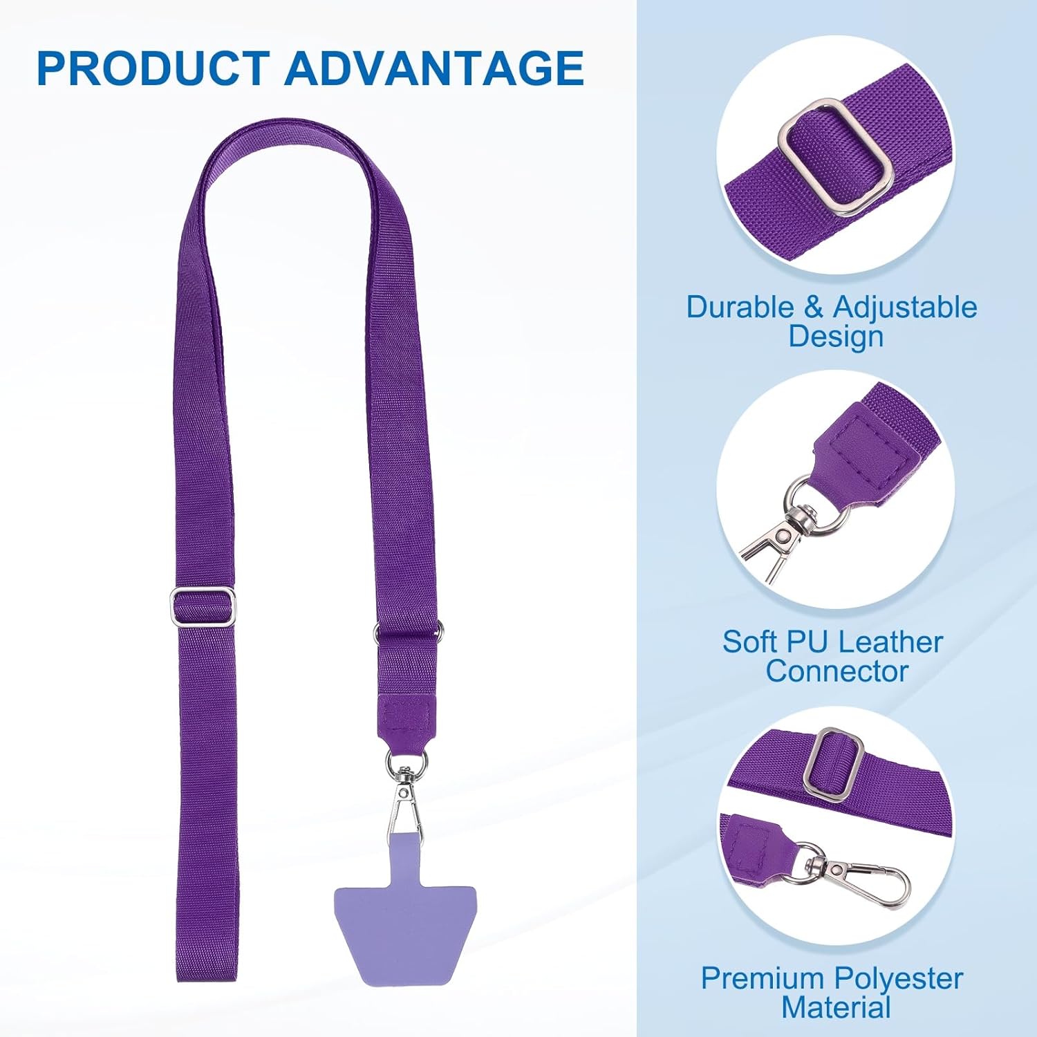 PATIKIL Smart Phone Lanyard with Wrist Strap and Patches for Most Smartphones ID Badges Keychain