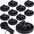 Yookeer 60 Pieces Magnetic Zip Tie Mount Multipurpose Cable Holder Magnets Magnetic Wire Management Bases with Heavy Duty Zip, Mount Nylon Cable Ties in Total (43 mm)