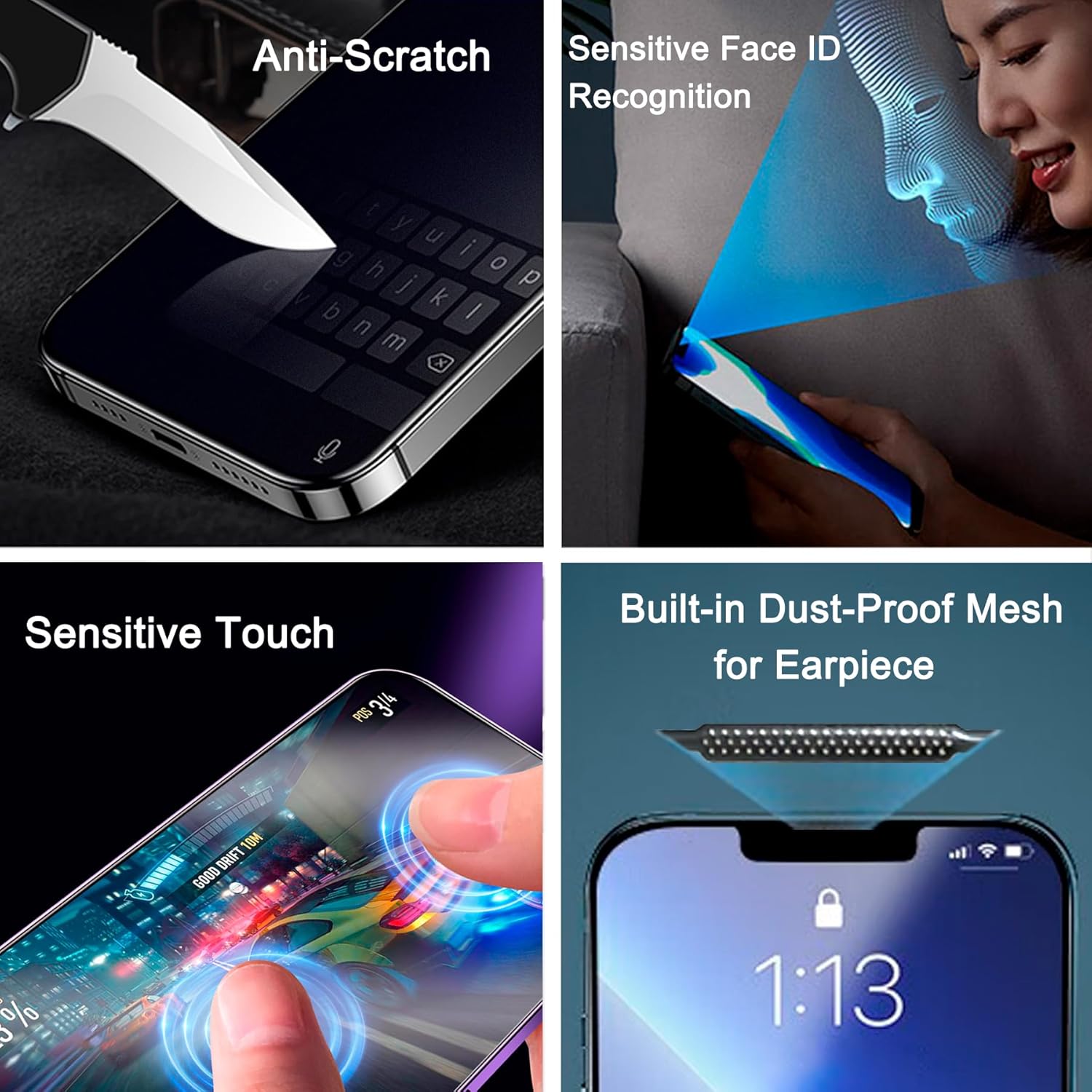 2 Pack Matte Privacy Screen Protector for iPhone 13 Pro Max/14 Plus, [Auto-Dust Removal and Auto-Alignment] Anti-Spy Anti-Glare Anti-Fingerprint Tempered Glass Film, Smooth & Sensitive Touch
