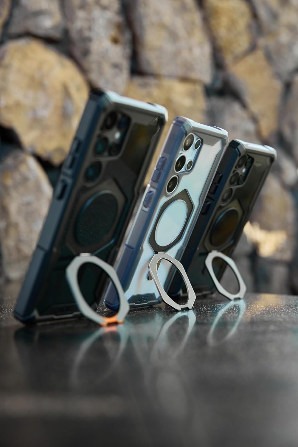 URBAN ARMOR GEAR UAG for Samsung Galaxy S25 Case 6.2" with Kickstand Plasma XTE - Compatible with Magnetic Charging Transparent Rugged Military Drop Tested Protective Cover, Ash/Titanium
