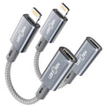 2 Pack 27W USB C to Lightning Cable Adapter, PD Fast Charging & Data Transfer, Type C Female to Lightning Male Charger Converter Cord for iPhone 14/13/12/11,iPad, Airpods,Not for Audio/Headphone/OTG