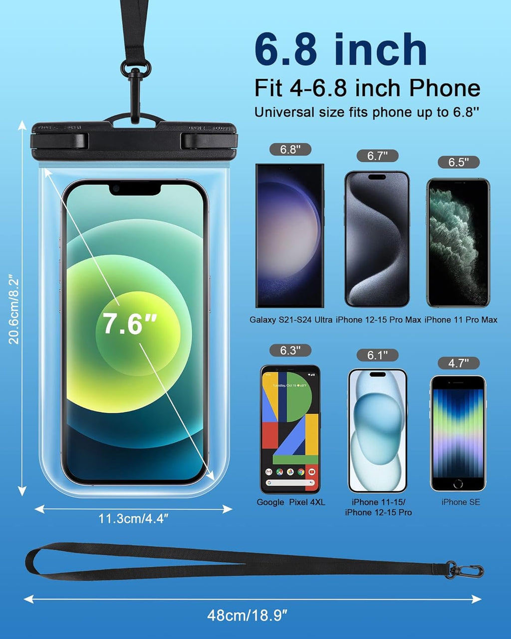 2025 Waterproof Phone Pouch for Cruise Essentials, Beach Vacation Essentials Cruise Ship Must Haves Dry Bag for Travel Accessories, Case for iPhone 16 15 14 13 12 Pro Plus Max Galaxy 3 Pack