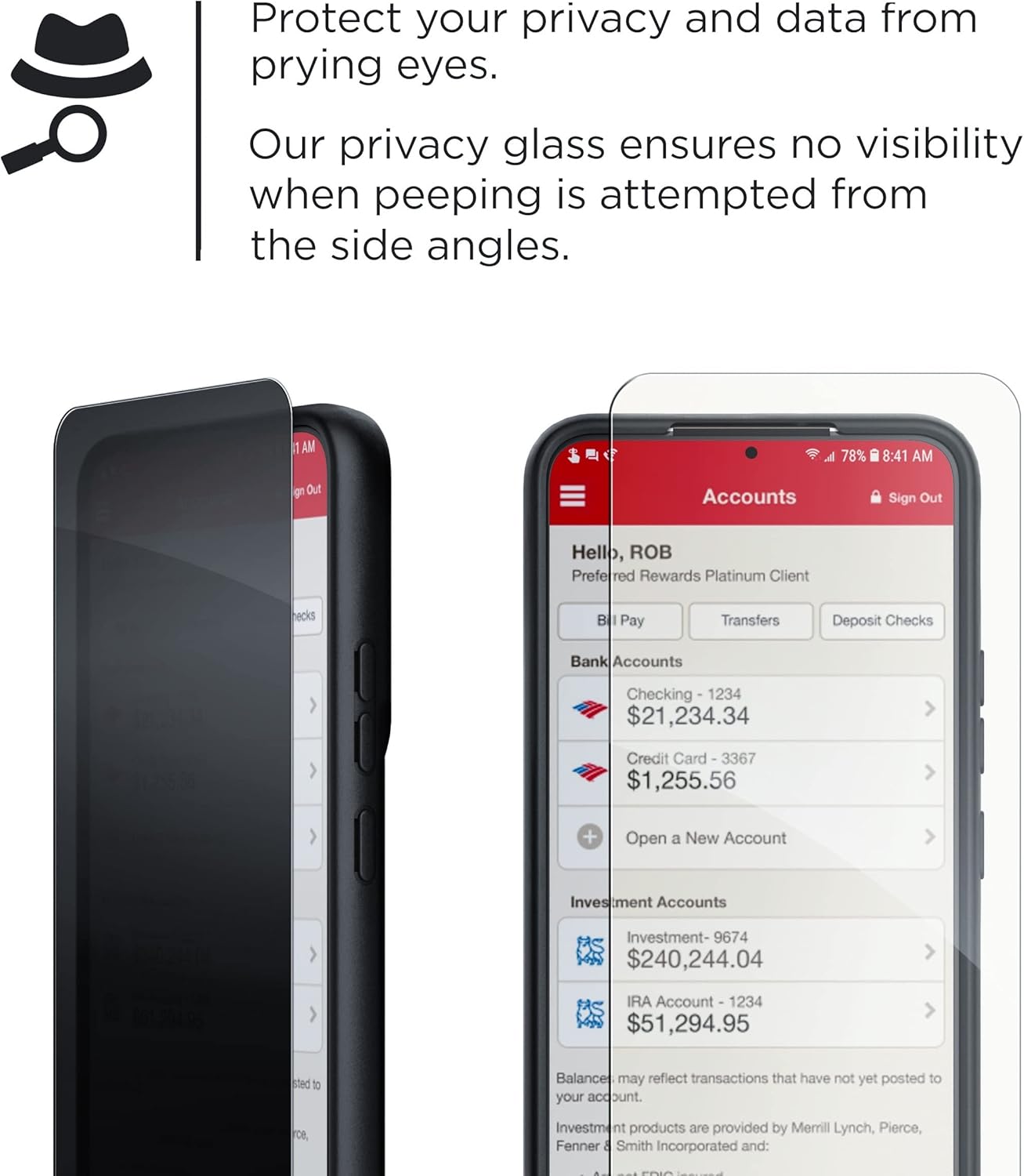 magglass Privacy iPhone SE Screen Protector - Anti Spy Tempered Glass (Case Compatible) (Privacy)