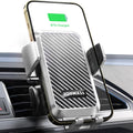 Wireless Car Charger, 15W Fast Charging Auto Clamping Car Charger Cell Phone Holder Mount Vent for iPhone 15 14 13 12 Mini Pro Max, Samsung Galaxy S24 Ultra S23 S22 S21+ Note 20, etc - Silver