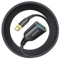 AINOPE 2 Pack USB Extensions Cable High Speed USB 3.0 Extension Cord Type A Male to Female Sturdy Braided Material Fast Data Transfer Compatible with USB Keyboard,Mouse,Flash Drive,Black,20FT+20FT