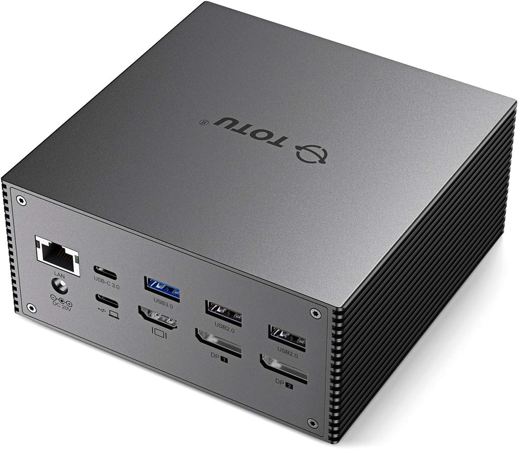 TOTU Upgraded Universal USB-C 4K Triple Display Docking Station with Charging Support for MacBook Pro & Windows Type C Systems (2 4K DP, HDMI, 6 USB Ports, 60W USB PD),Extended Display for macOS