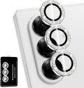 for Samsung Galaxy Z Fold 7 Camera Lens Protector, Individual Metal Ring Tempered Glass Lens Cover, [Strong Adsorption] Scratch Resistant Ultra-Thin HD Clear Lens Cover, 1 Set-Slivery Diamond