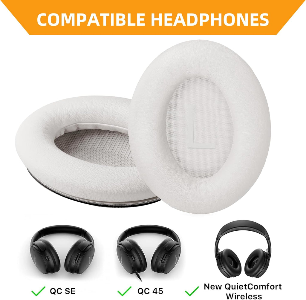 Replacement Ear Pads for Bose QuietComfort 45 (QC45)/QuietComfort SE (QC SE)/New QuietComfort Wireless Over Ear Headphones, Earpads Cushions with Softer Leather and Thicker Memory Foam