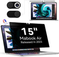 Magnetic Privacy Screen Protector Compatible with MacBook Air 15 Inch (2023 Release), Removable Anti Spy Blue Light Glare Shield Film Laptop Privacy Filter for Apple Mac Air 15.3" M2 (A2941)