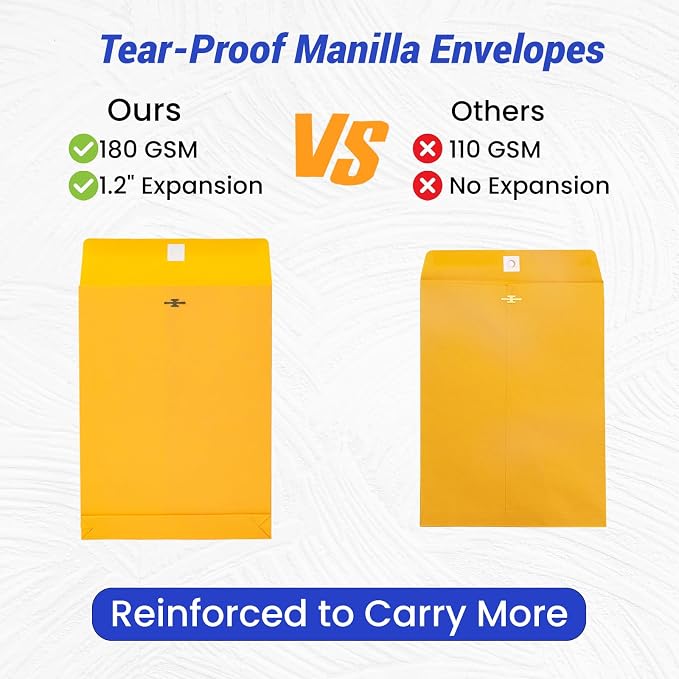 Expandable Large Manilla Envelopes 10x13 - Image 4
