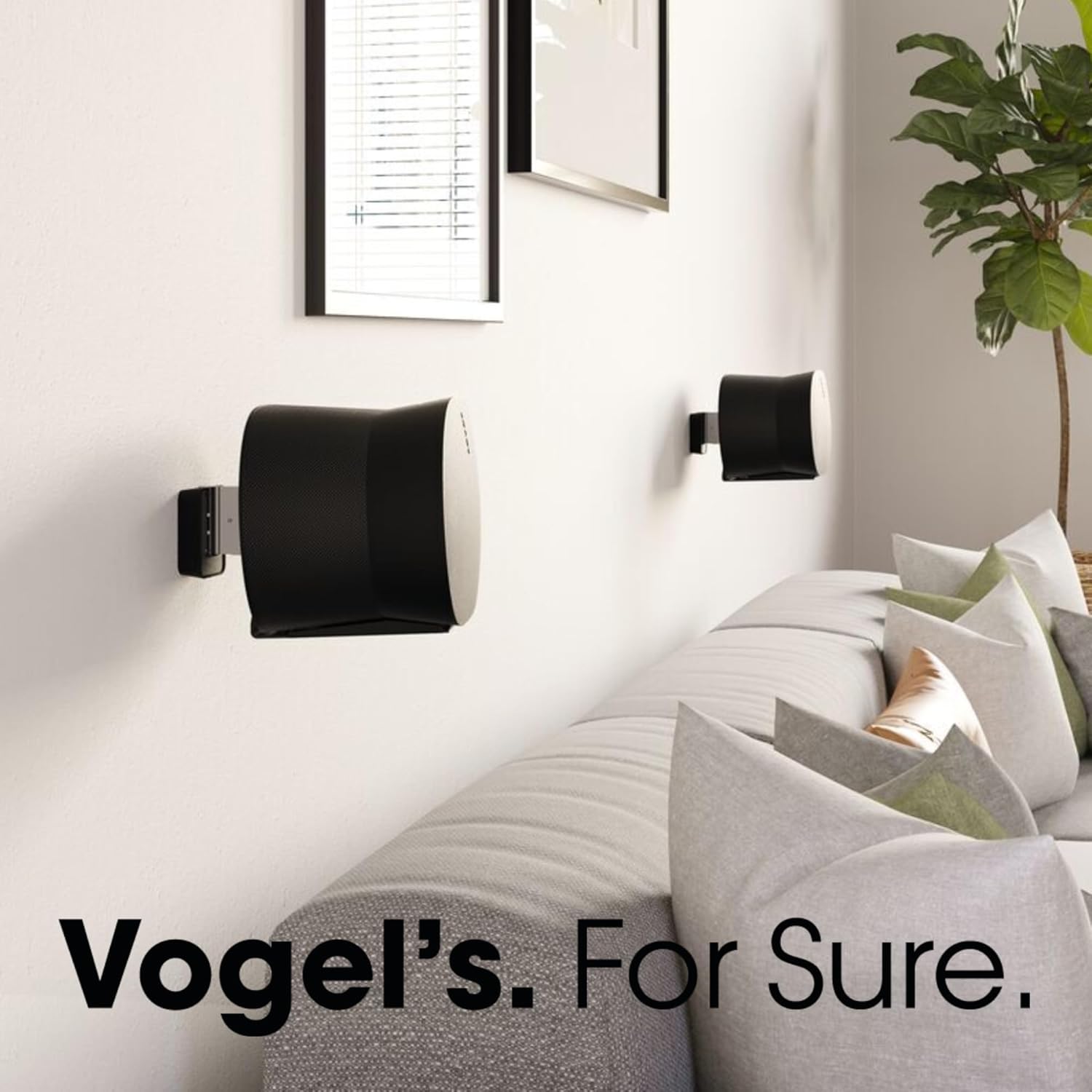 Vogel's SWM 4131 Speaker Wall Bracket for Sonos ERA 300, Max. 11 lbs (5 kg), Tiltable -30º/+30º, Swivels up to 60º (Left/Right), Black, 1 Bracket