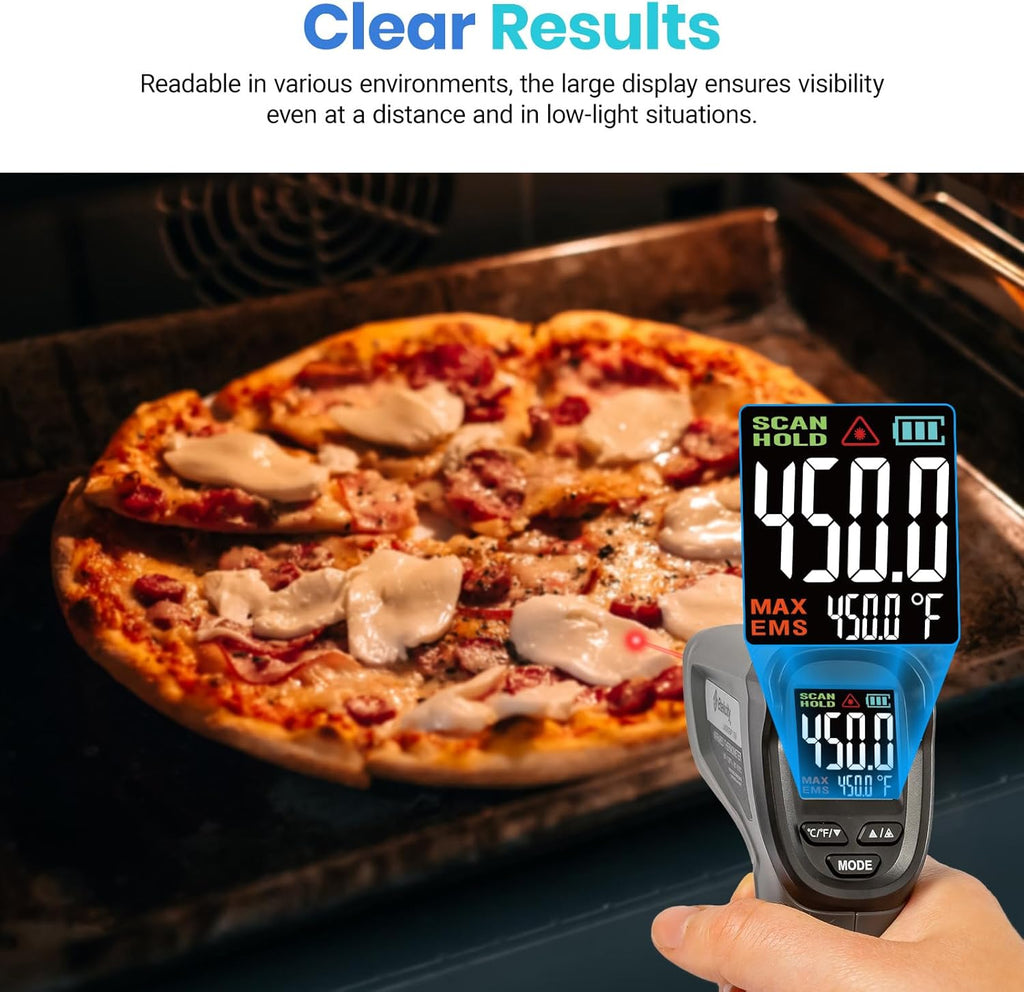 Etekcity Temperature Gun Infrared Thermometer -58°F 1130°F, Digital Laser Heat Gun for Pizza Ovens, Griddles, Meat, Refrigerators, Engines, HVAC, Kitchen & Pool Accessories