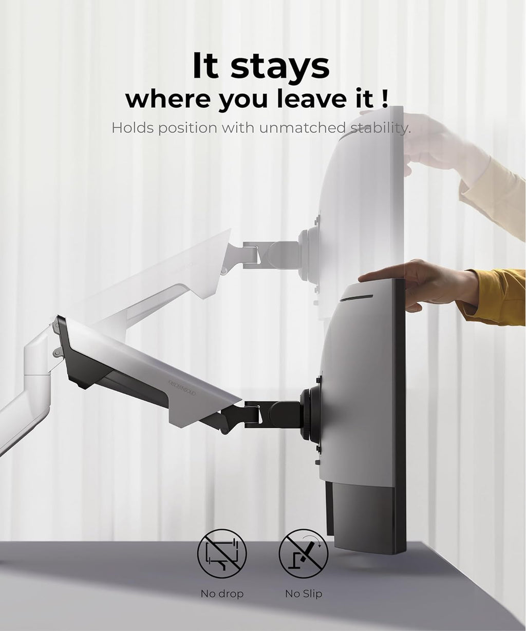 Heavy Duty Ultrawide Monitor Arm with RGB Lighting & USB Charging, Fits 34 to 49 inch Curved Screens, Supports 14 to 38 lbs, Adjustable Desk Mount, Gaming Setup, Black