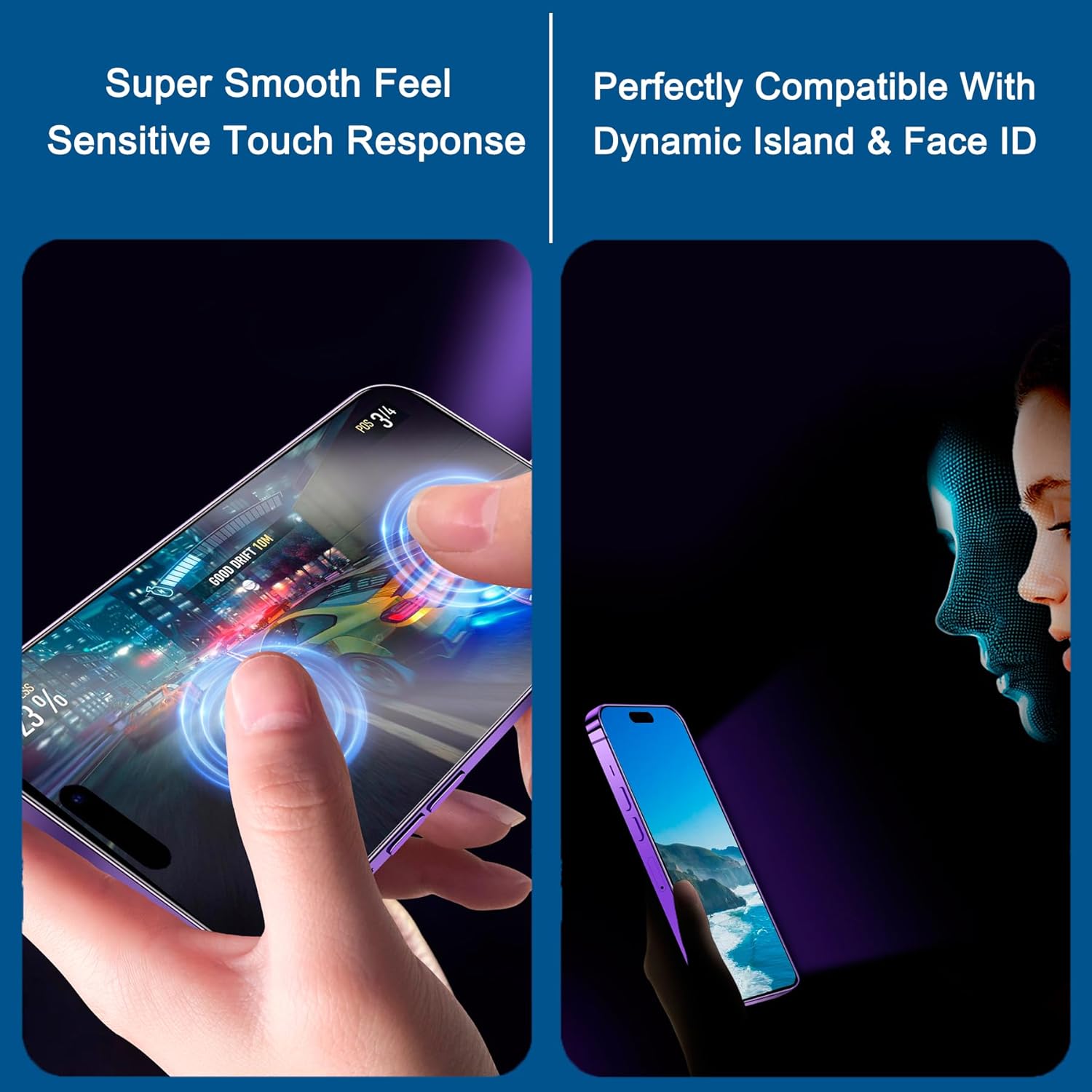 2 Pack Matte Privacy Screen Protector for iPhone 16 Pro 6.3", [Auto-Dust Removal and Auto-Alignment] Anti-Spy Anti-Glare Anti-Fingerprint Tempered Glass Film, Smooth & Sensitive Touch