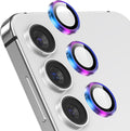 YWXTW Camera Lens Protector for Samsung Galaxy S24 / S23 / S23 Plus, [NOT for S24 Plus] 9H Tempered Glass Metal Individual Ring Camera Screen Protector for S24 Accessories (Multi-Colored)