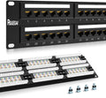 Patch Panel 48 Port Cat6【EC Listed】 2U Network Patch Panel Rackmount Punch Down19 inch RJ45 for 10 Gigabit Network,110 or Krone Impact Tools Compatible Without Cable Management(Cat6)