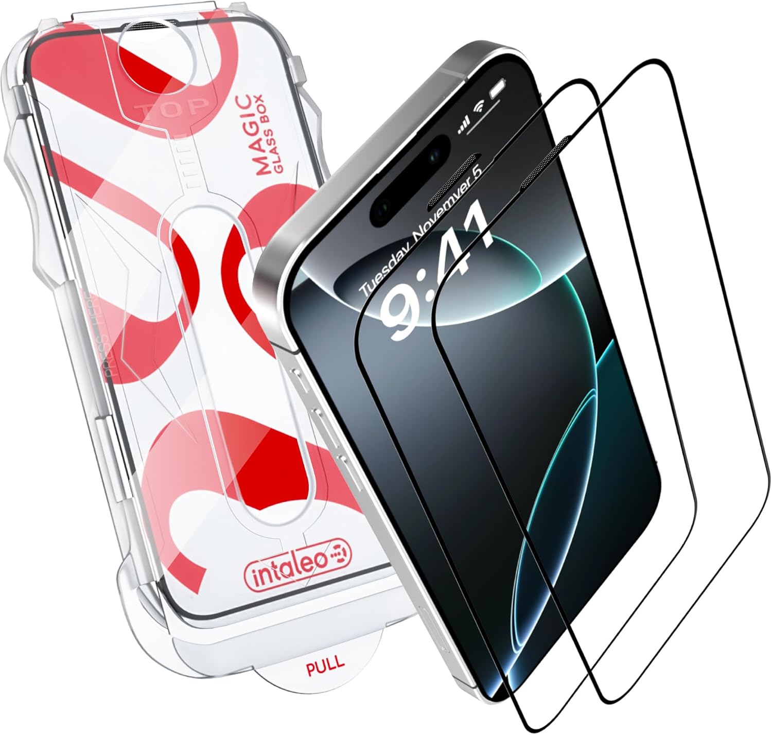 Screen Protector for iPhone 16 Pro Max – MagicBox Tempered Glass Screen Protector iPhone 16 Pro Max (2 Pcs) Edge-to-Edge Protection with 2 Applicators, 9H Hardness, Oleophobic Coating