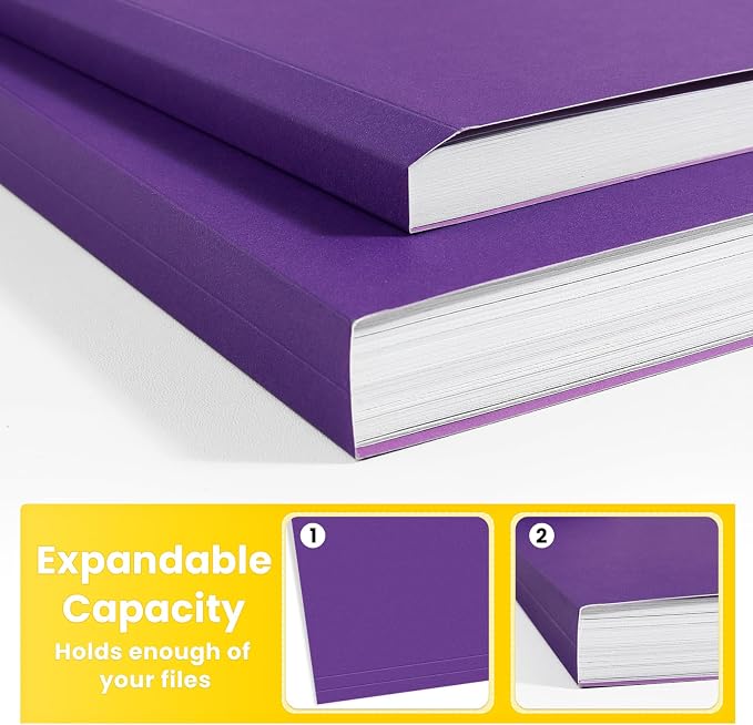 SUNEE File Folders, 100 Pack Manilla Folders 8.5 x 11, Colored File Folders - Image 4
