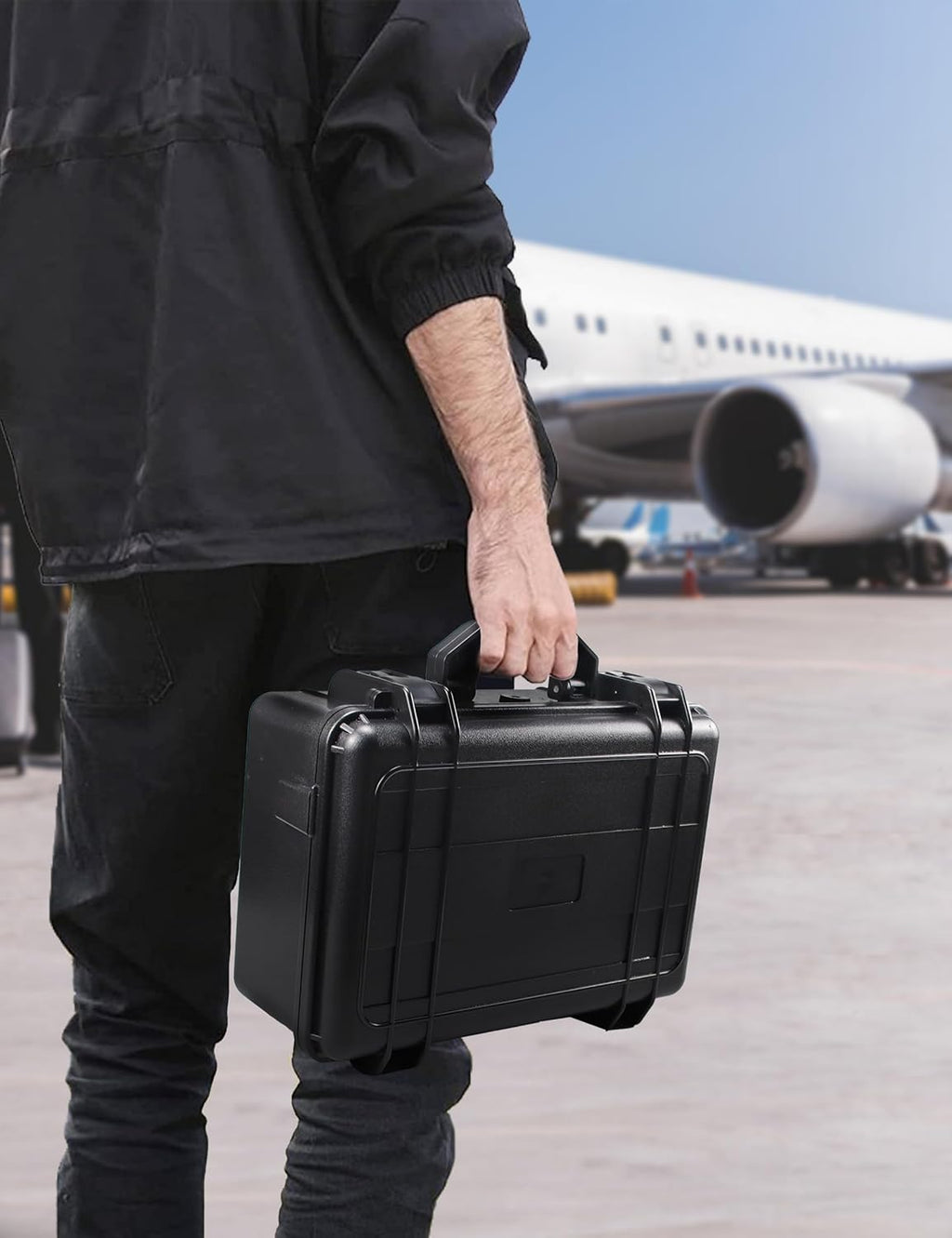 Camera Hard Case with Foam Protective Case Hard Shell Cases for Electronics Camera Large Travel Equipment Cases Waterproof Storage Box, 15" L x 10" W x 6" H
